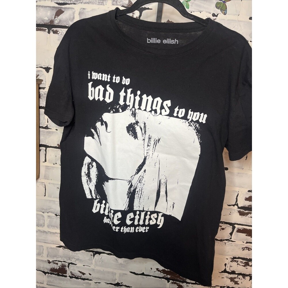 Billie Eilish T-Shirt Happier Than Ever I Want To Do Bad Things To You Size XL